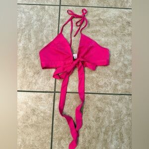 HYFVE Bright Pink Tie-Front Halter Top